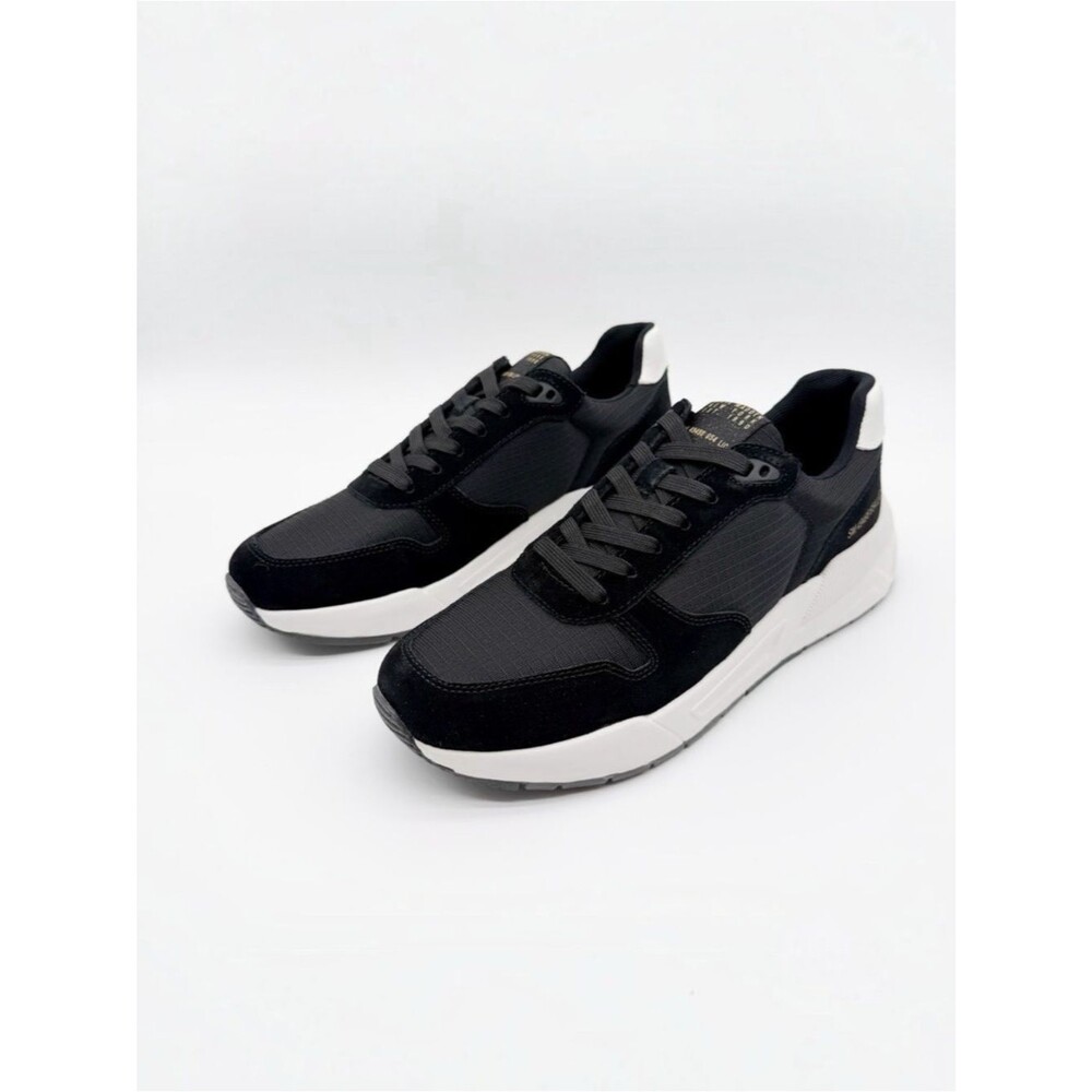Steve Madden Braddik Lace Up Low Top Sneakers Casual Black Mens 9.5 NEW